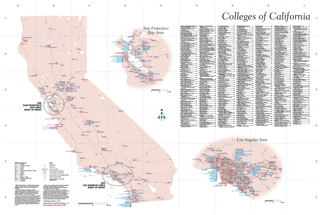 California Colleges and Universities Hedberg Maps