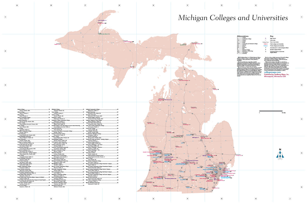 Michigan Colleges and Universities – Hedberg Maps
