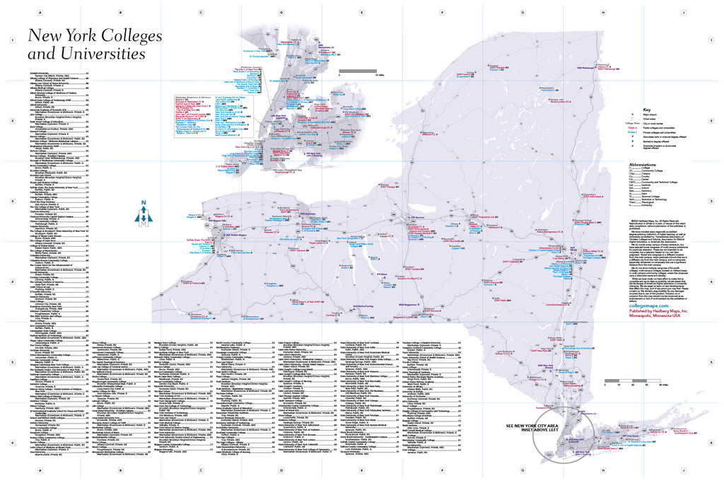 New York Colleges and Universities Map