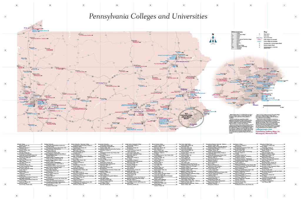 Pennsylvania Colleges and Universities – Hedberg Maps