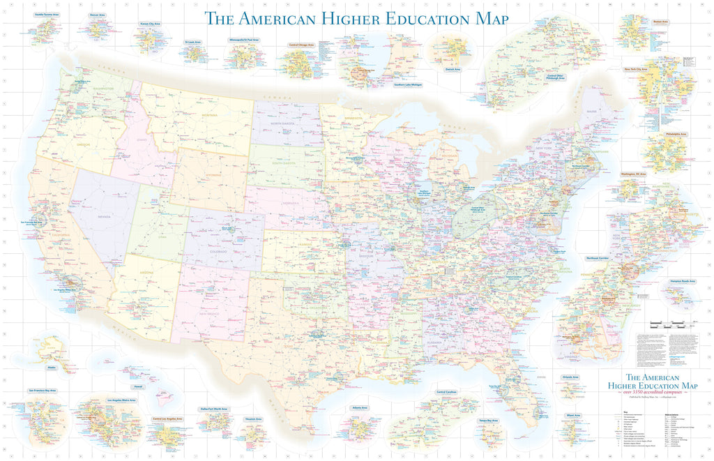 Americanization Map American Higher Education - Folded Map – Hedberg Maps