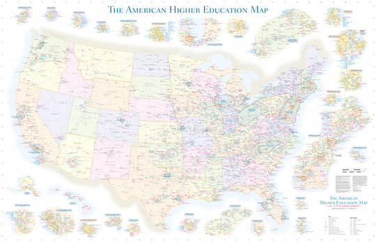 American Higher Education - Wall Map - August 2020 edition