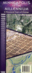 Minneapolis, Millennium, Hedberg Maps, Professor Pathfinder's, Mill City, historic, bird's eye view, modern aerial photo, reconstruction, 1000 years, satellite image, history buffs