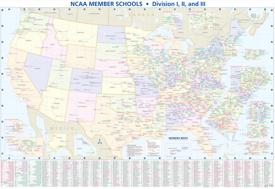 NCAA Member Schools - Divisions I, II and III