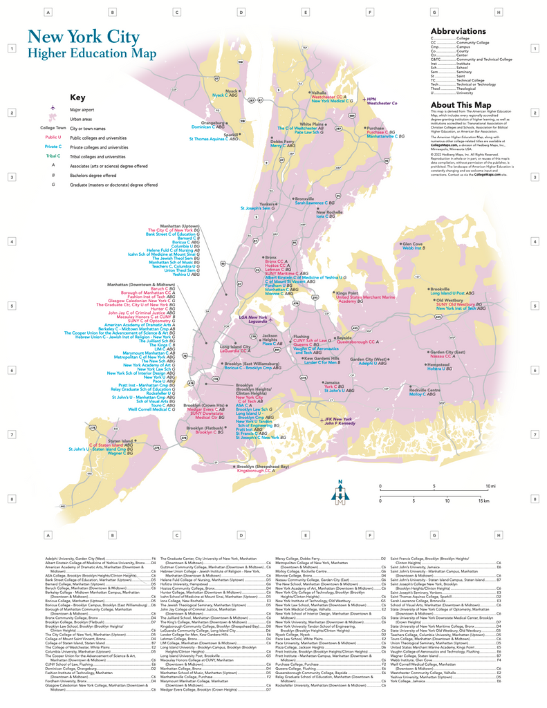 New York City Higher Education Map