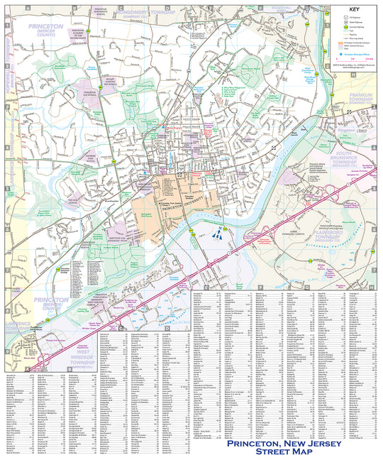 Princeton Zip Code Mapa De Princeton 19 Princeton New Jersey Map Stock Photos, High Res