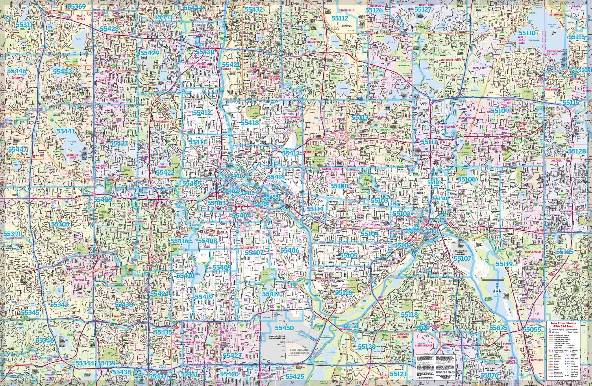 Twin Cities Zip Code Map Verjaardag Vrouw 2020 3568x2908